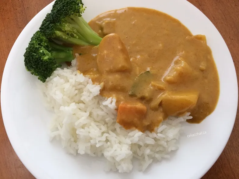 japanese curry with rice on dish